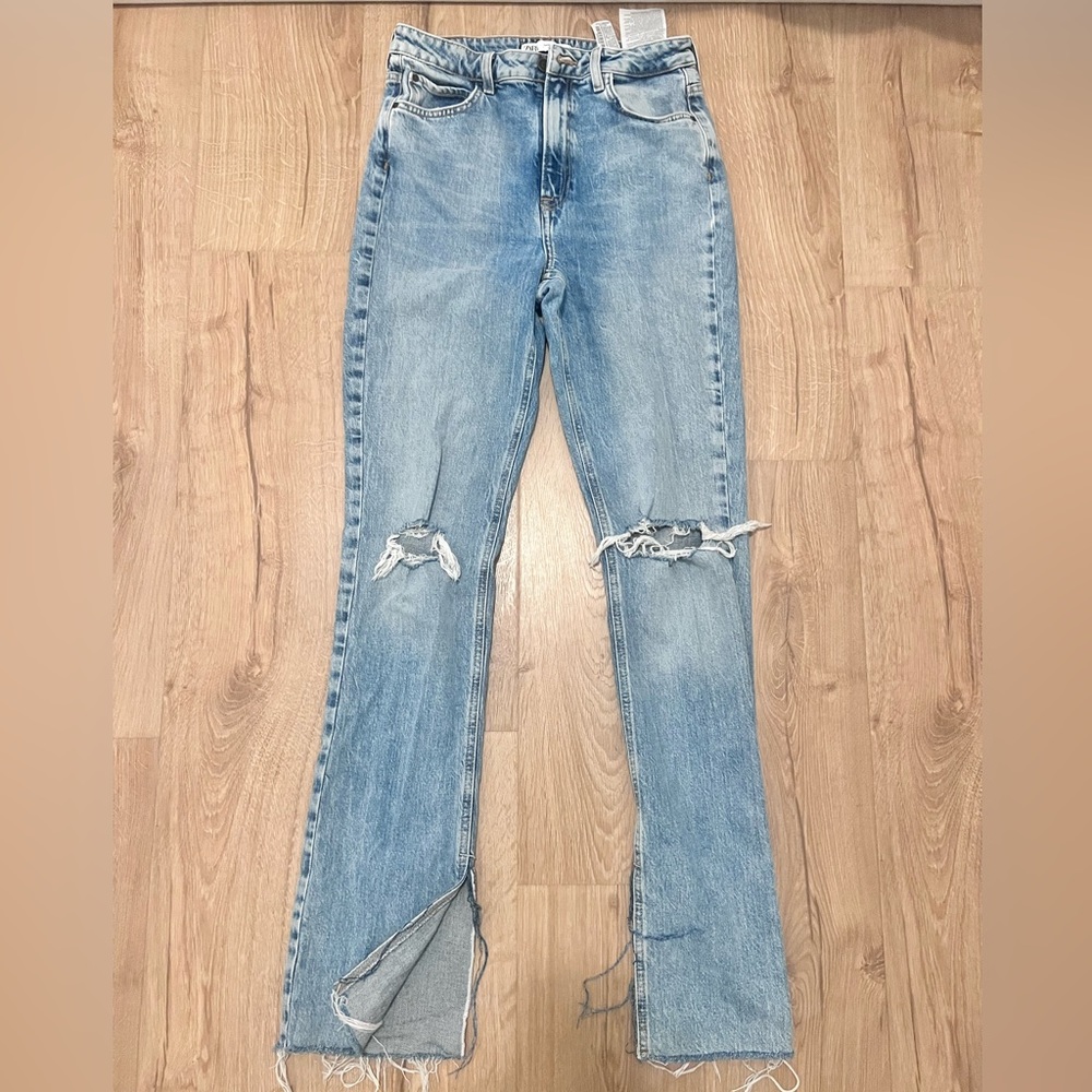 Zara Split Hem Flare Jeans